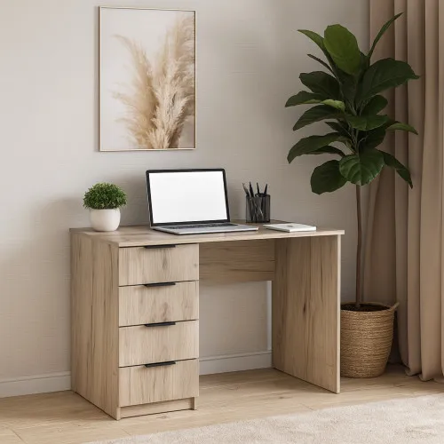 Стол письменный СП2 4Я 750х1300х500 мм ДСП Дуб Крафт Серый