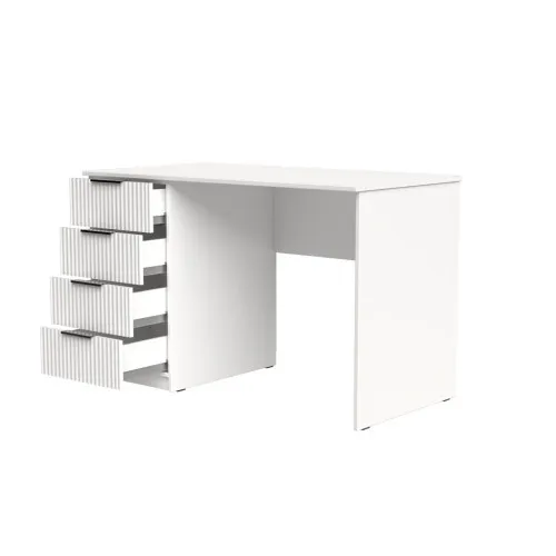 Стол письменный СП2 4Я 750х1300х600 мм корпус ДСП Белый фасад МДФ краска RAL9003 (Белый) фрезерование Плаше Гросс