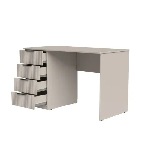 Стол письменный СП2 4Я 750х1300х600 мм корпус ДСП Кашемир фасад МДФ краска NCS S 2002-Y50R (Шелковистый мат) фрезерование Плаше Гросс