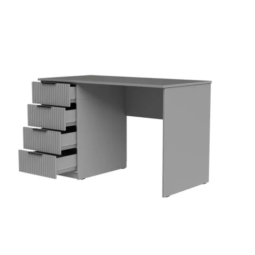 Стол письменный СП2 4Я 750х1300х600 мм корпус ДСП Серая Мышка фасад МДФ краска RAL7004 (Серый) фрезерование Плаше Гросс