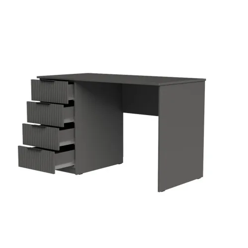 Стол письменный СП2 4Я 750х1300х600 мм корпус ДСП Серый Графит фасад МДФ краска RAL7012 (Серый) фрезерование Плаше Гросс