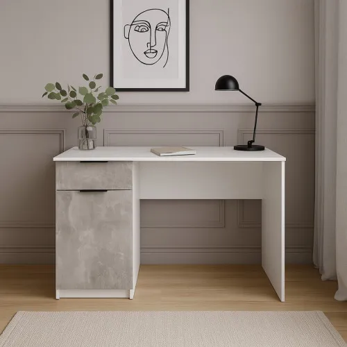 Стол письменный СП3 1Я1Д 750х1100х600 мм корпус ДСП Белый фасад ДСП Ателье Светлый