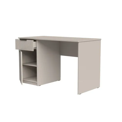 Стол письменный СП3 1Я1Д 750х1100х600 мм корпус ДСП Кашемир фасад МДФ краска NCS S 2002-Y50R (Шелковистый мат) фрезерование Плаше Гросс