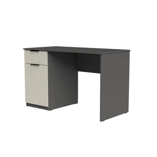 Стол письменный СП3 1Я1Д 750х1100х600 мм корпус ДСП Серый Графит фасад МДФ краска RAL9001 (Свет-беж) фрезерование Плаше Гросс