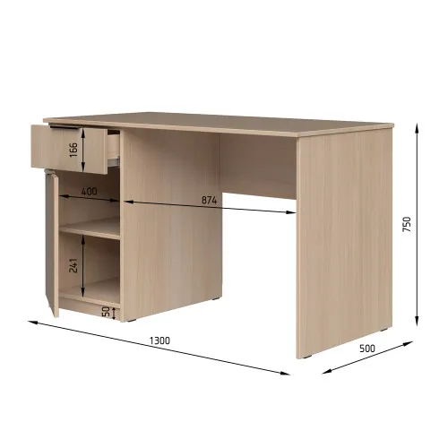 Стол письменный СП3 1Я1Д 750х1300х500 мм ДСП Белый