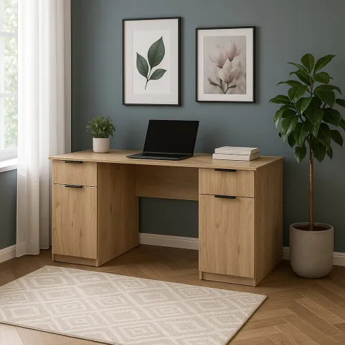 Стол письменный СП4 2Я2Д 750х1400х500 мм ДСП Дуб Крафт Золотой