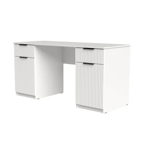 Стол письменный СП4 2Я2Д 750х1400х500 мм корпус ДСП Белый фасад МДФ краска RAL9003 (Белый) фрезерование Плаше Гросс