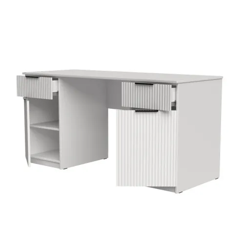 Стол письменный СП4 2Я2Д 750х1400х500 мм корпус ДСП Белый фасад МДФ краска RAL9003 (Белый) фрезерование Плаше Гросс