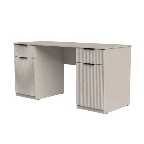 Стол письменный СП4 2Я2Д 750х1400х500 мм корпус ДСП Кашемир фасад МДФ краска NCS S 2002-Y50R (Шелковистый мат) фрезерование Плаше Гросс