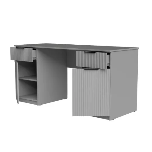 Стол письменный СП4 2Я2Д 750х1400х500 мм корпус ДСП Серая Мышка фасад МДФ краска RAL7004 (Серый) фрезерование Плаше Гросс