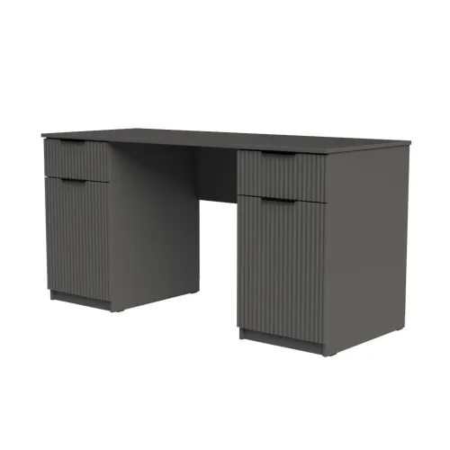 Стол письменный СП4 2Я2Д 750х1400х500 мм корпус ДСП Серый Графит фасад МДФ краска RAL7012 (Серый) фрезерование Плаше Гросс