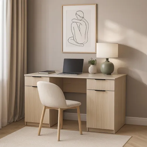 Стол письменный СП4 2Я2Д 750х1400х500 мм ДСП Дуб Молочный