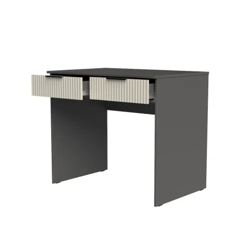 Стол письменный СП5 2Я 780х1000х500 мм корпус ДСП Серый Графит фасад МДФ краска RAL9001 (Свет-беж) фрезерование Плаше Гросс