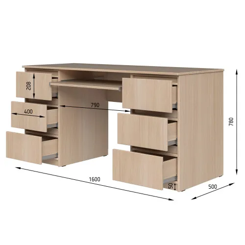 Стіл письмовий СП6 6Я 780х1600х500 мм ДСП Білий