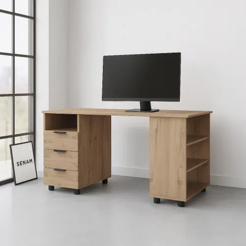 Стол письменный СП8 3Я 750х1400х600 мм ДСП Дуб Крафт Золотой