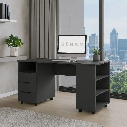 Стол письменный СП8 3Я 750х1500х600 мм ДСП Серый Графит