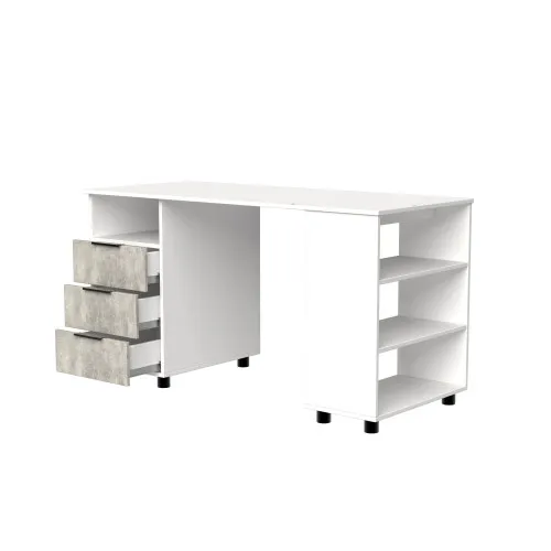 Стол письменный СП8 3Я 750х1500х600 мм корпус ДСП Белый фасад ДСП Ателье Светлый