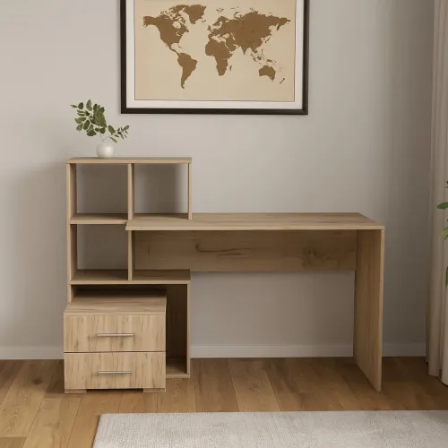 Стол письменный СП9 2Я 1040х1300х500 мм ДСП Дуб Крафт Серый