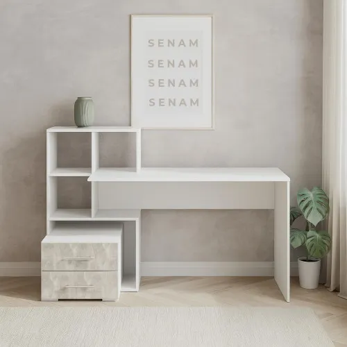 Стол письменный СП9 2Я 1040х1500х600 мм корпус ДСП Белый фасад ДСП Ателье Светлый