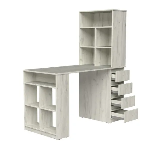 Стол письменный СП10 4Я 1500х1200х600 мм ДСП Дуб Крафт Белый