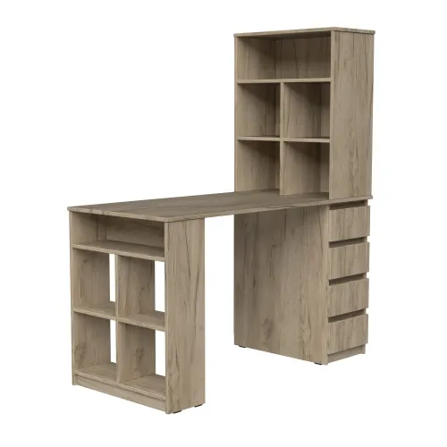 Стол письменный СП10 4Я 1500х1200х600 мм ДСП Дуб Крафт Серый