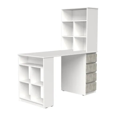 Стол письменный СП10 4Я 1500х1200х600 мм корпус ДСП Белый фасад ДСП Ателье Светлый