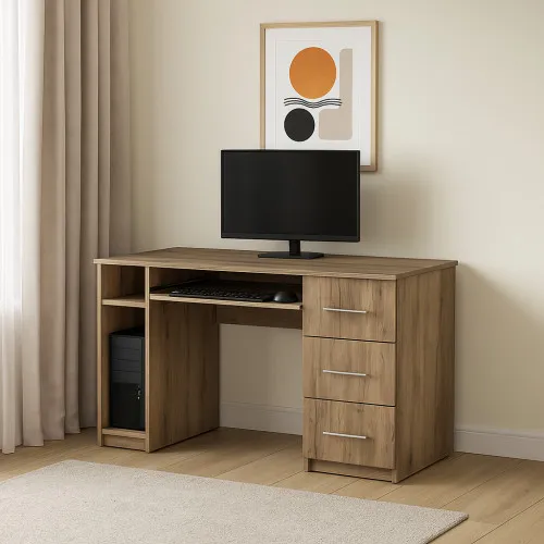 Стол компьютерный СК1 3Я 780х1300х600 мм ДСП Дуб Крафт Серый