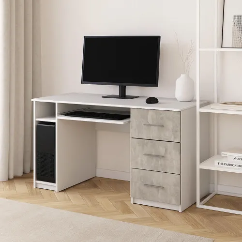 Стол компьютерный СК1 3Я 780х1300х600 мм корпус ДСП Белый фасад ДСП Ателье Светлый