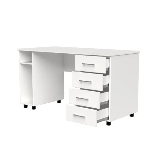 Стол компьютерный СК3 4Я 750х1300х600 мм ДСП Белый