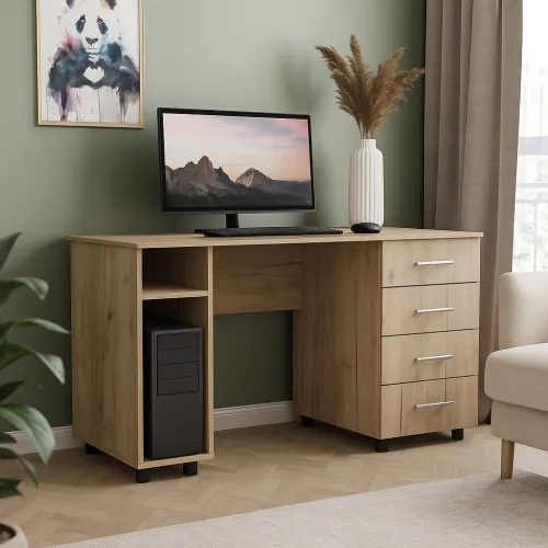 Стол компьютерный СК3 4Я 750х1300х600 мм ДСП Дуб Крафт Золотой