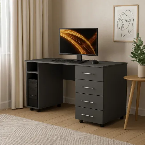 Стол компьютерный СК3 4Я 750х1300х600 мм ДСП Серый Графит