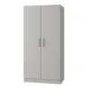 Шкаф распашный ШР1 2100х800х600 мм корпус ДСП Серый графит фасад МДФ краска RAL7012 (Базальтовый серый) фрезерованная ручка V