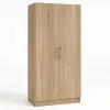 Шафа розпашна ШР2 2600х1000х450 мм корпус ДСП Дуб Крафт Золотий фасад МДФ фарба Білий (RAL9003) фрезерована ручка V