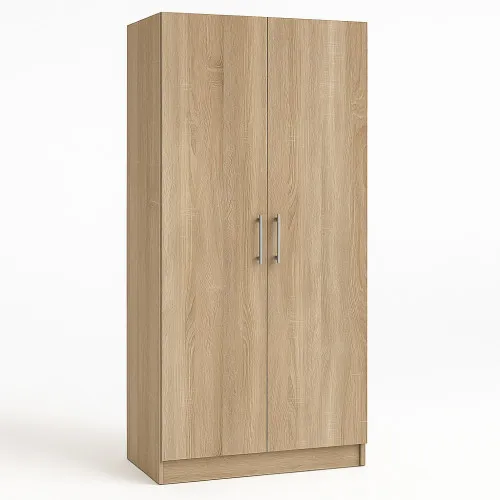 Шафа розпашна ШР2 2600х1000х450 мм корпус ДСП Дуб Крафт Золотий фасад МДФ фарба Білий (RAL9003) фрезерована ручка V