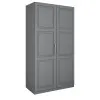 Шафа розпашна ШР2 2600х1000х600 мм корпус ДСП Сірий графіт фасад МДФ фарба RAL7012 (Базальтовий сірий) фрезерування КШ10