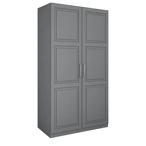 Шафа розпашна ШР2 2500х1000х600 мм корпус ДСП Сірий графіт фасад МДФ фарба RAL7012 (Базальтовий сірий) фрезерування КШ10