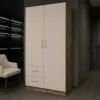 Шафа розпашна ШР3 2100х1000х600 мм корпус ДСП Дуб Вінтаж Оксид фасад ДСП Кашемір