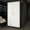 Шафа розпашна ШР3 2100х1000х450 мм корпус ДСП Антрацит фасад ДСП Білий