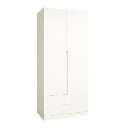 Шафа розпашна ШР3 2100х1000х450 мм корпус ДСП Кашемір фасад МДФ фарба NCS S 2002-Y50R (Шовковистий мат) фрезеровані ручки V і J