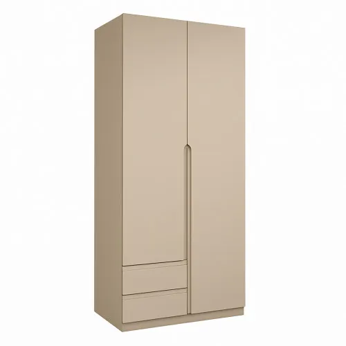 Шафа розпашна ШР3 2100х1000х450 мм корпус ДСП Сіра Мишка фасад МДФ фарба RAL7004 (Сигнальний сірий) фрезеровані ручки V і J