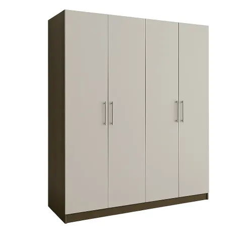 Шкаф распашный ШР4 2400х1400х450 мм корпус ДСП Дуб Винтаж Оксид фасад ДСП Кашемир