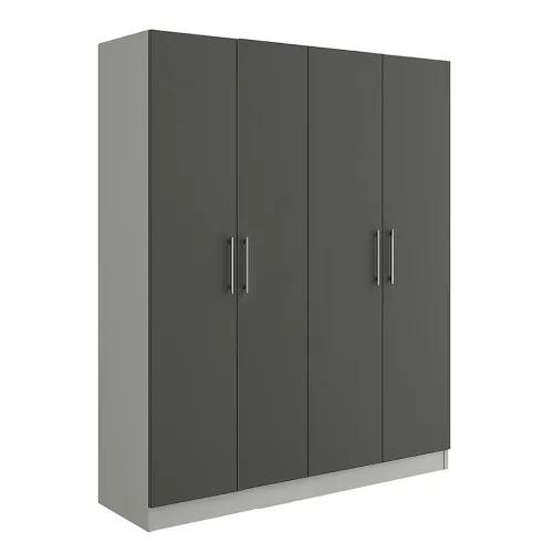 Шкаф распашный ШР4 2400х1400х450 мм корпус ДСП Серая Мышка фасад ДСП Серый Графит