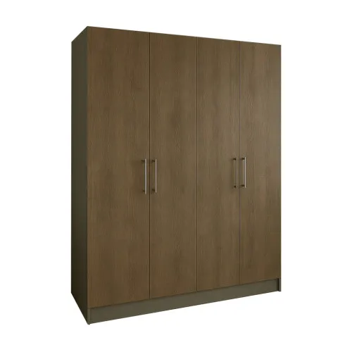 Шкаф распашный ШР4 2400х1400х450 мм корпус ДСП Серый Камень фасад ДСП Дуб Винтаж Оксид