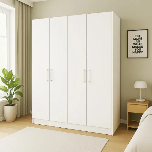 Шкаф распашный ШР4 2400х1400х600 мм ДСП Белый