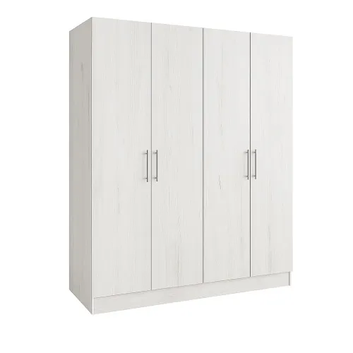 Шкаф распашный ШР4 2400х1400х600 мм ДСП Дуб Крафт Белый