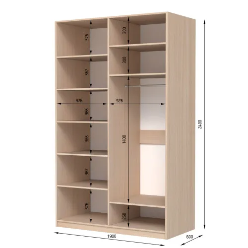 Шафа розпашна ШР4 2400х2000х600 мм ДСП Білий