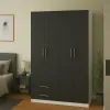 Шафа розпашна ШР5 2100х1200х450 мм корпус ДСП Білий фасад ДСП Антрацит