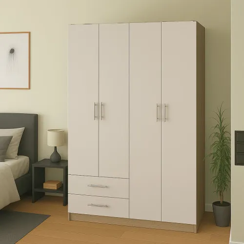 Шкаф распашный ШР5 2100х1200х450 мм корпус ДСП Дуб Винтаж Оксид фасад ДСП Кашемир