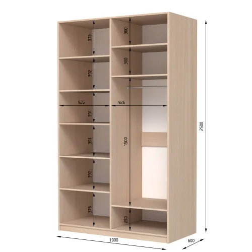 Шафа розпашна ШР4 2500х2000х600 мм ДСП Білий