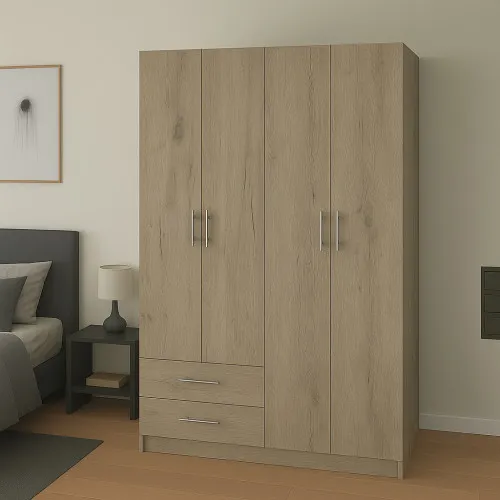 Шафа розпашна ШР5 2100х1200х450 мм ДСП Дуб Кафт Сірий